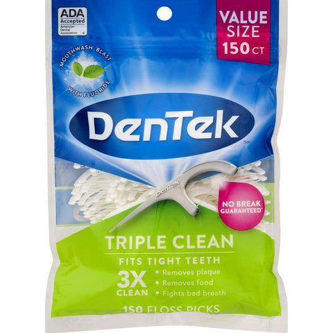 DenTek Triple Clean Floss Picks-Fresh Mint